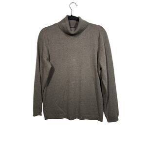 Charter Club Luxury 100% Cashmere Turtleneck Jumper Sweater Gray Brown Size XL